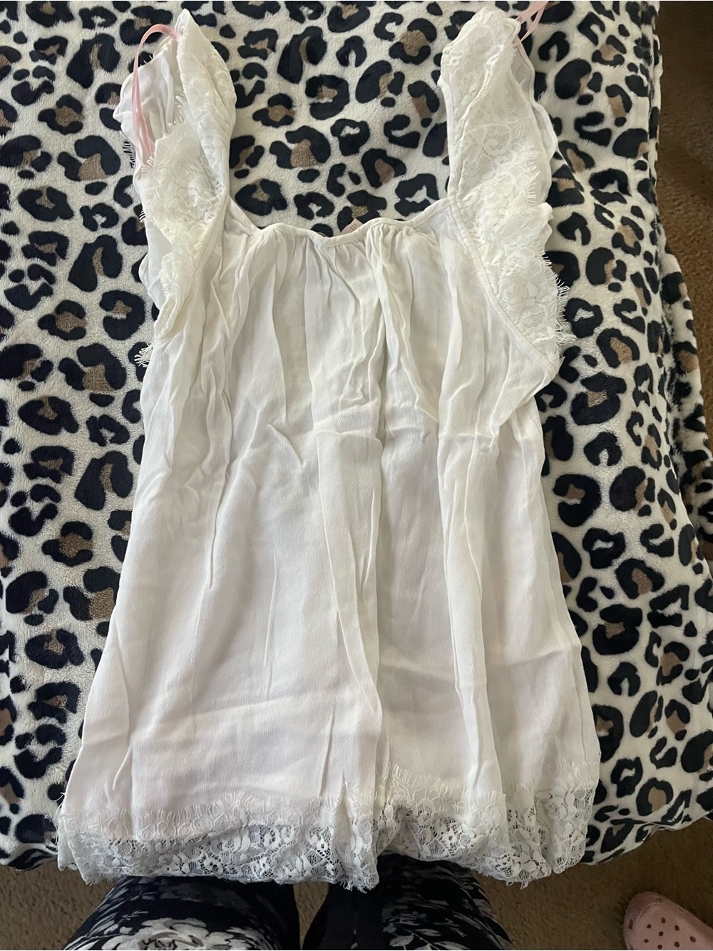 White Flowy Lace Blouse